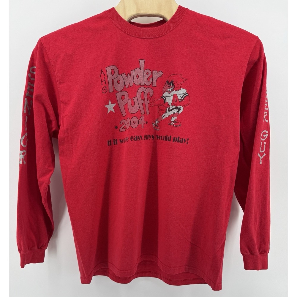 Vintage 2004 Powder Puff Cheer Guy Steve-O Long Sleeve Red T-Shirt Size XL Y2K